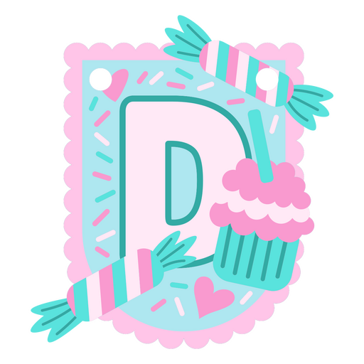 Cute D letter PNG Design