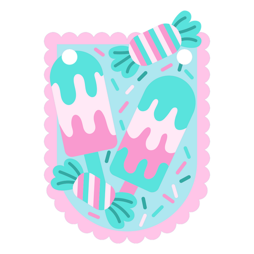 Design lúdico de sorvete e doces Desenho PNG