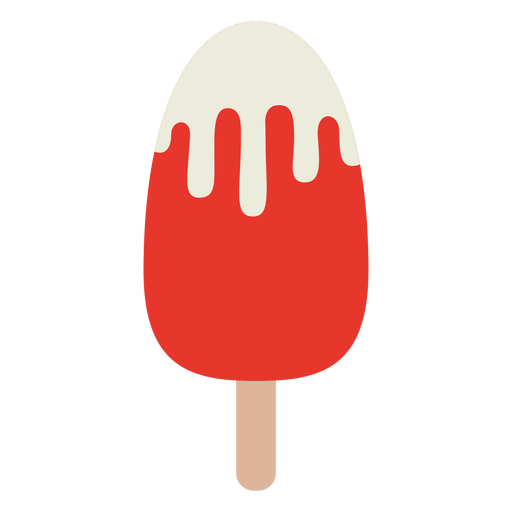 Diseño de cono de helado rojo y blanco. Diseño PNG