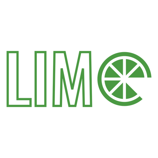 Diseño de logotipo verde lima con una rodaja de lima. Diseño PNG