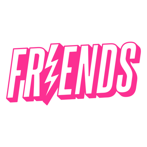 Pink and black friends PNG Design