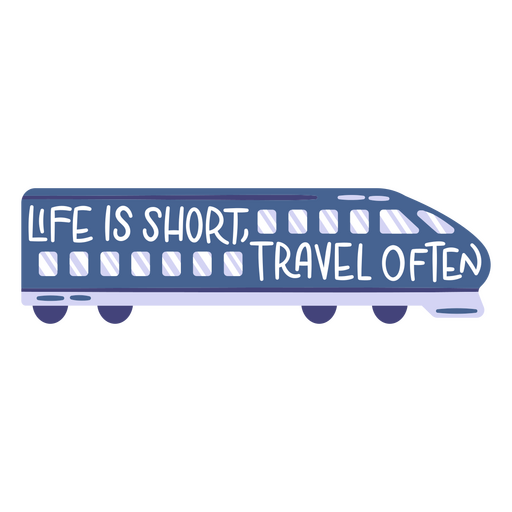 Ilustración de autobús con cita inspiradora de viaje Diseño PNG