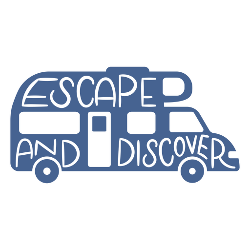 Design de citação de viagem lúdica com uma van de acampamento Desenho PNG