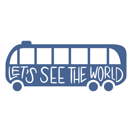 Diseño de autobús lúdico con cita de viaje. Diseño PNG