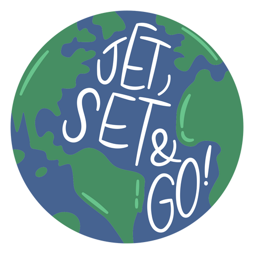 Jet, set & go! Earth PNG Design