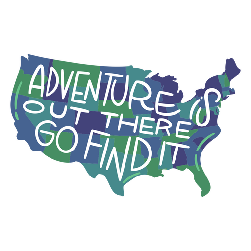 La aventura está ahí fuera, búscala en el mapa de EE. UU. Diseño PNG
