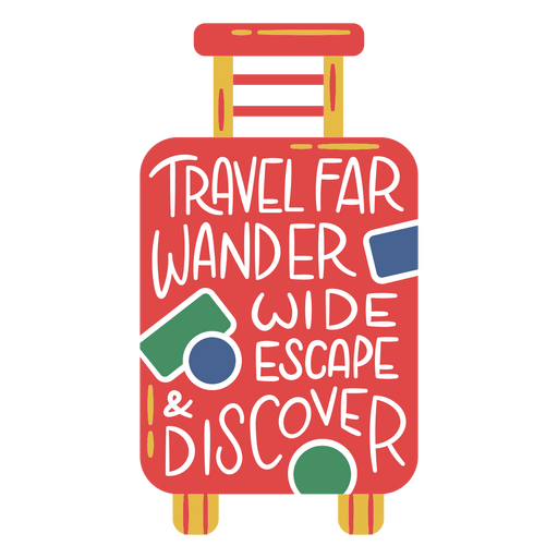 Travel far wander wide escape suitcase  PNG Design