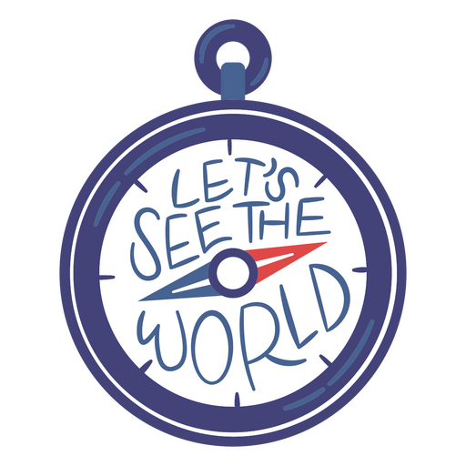 Ilustración de brújula con temática de aventura y cita motivacional Diseño PNG