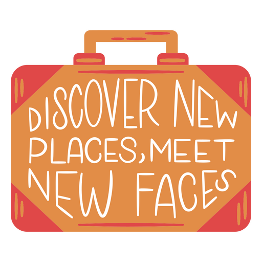 Playful travel suitcase design with motivational quote PNG Design