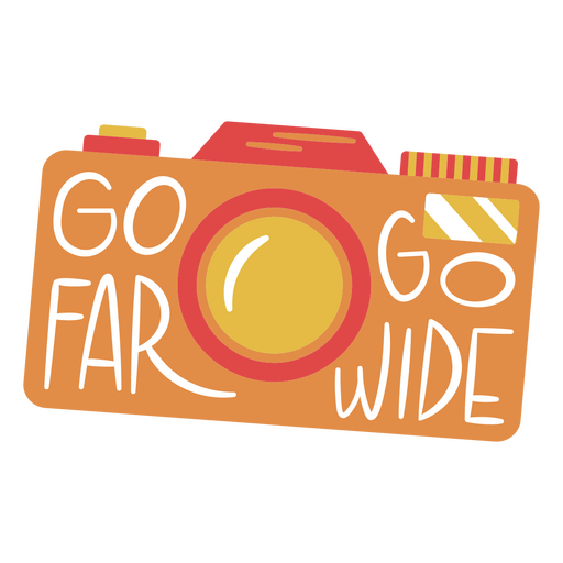 Ilustración de cámara lúdica con cita motivacional Diseño PNG