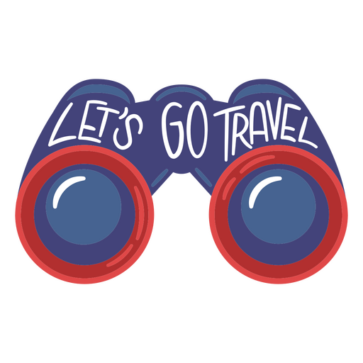 Let's go travel binoculars PNG Design