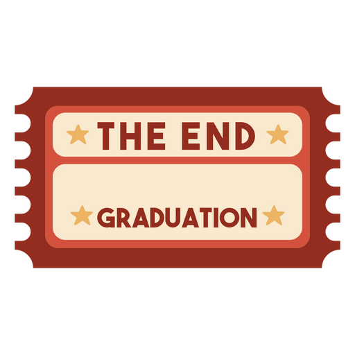The end graduation ticket PNG Design