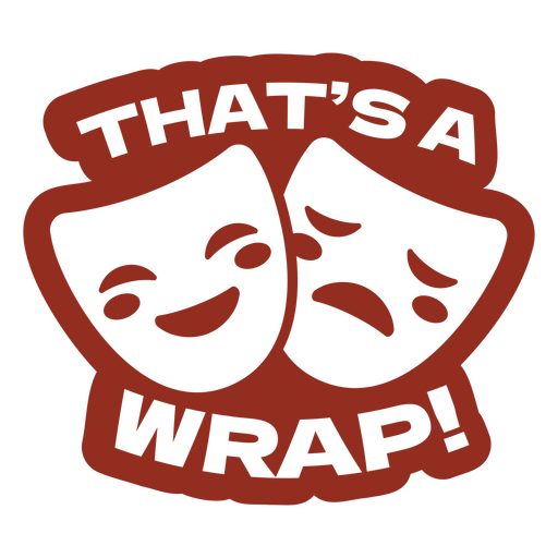 Theatrical comedy and tragedy mask design with quote PNG Design