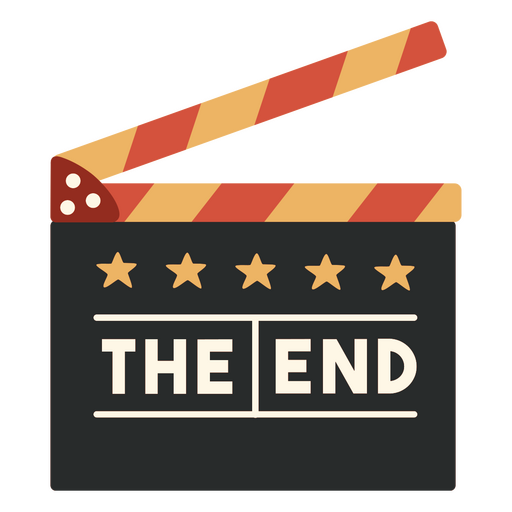 Klassisches Filmklappen-Design mit der Aufschrift ?Ende?. PNG-Design