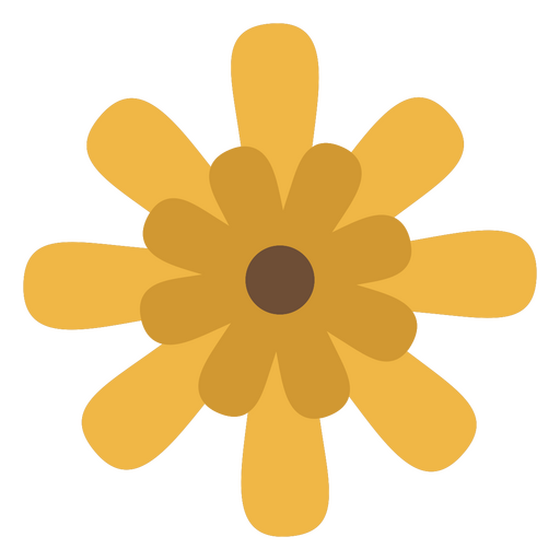 Diseño de flores amarillas y marrones. Diseño PNG