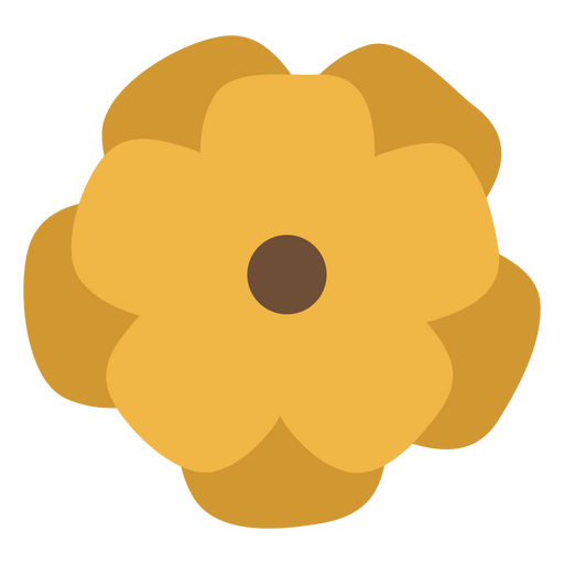 Yellow flower with brown center PNG Design