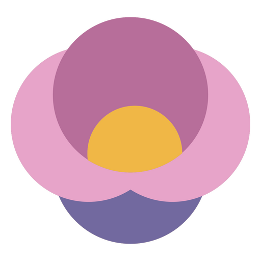 Diseño de flores moradas y amarillas.  Diseño PNG