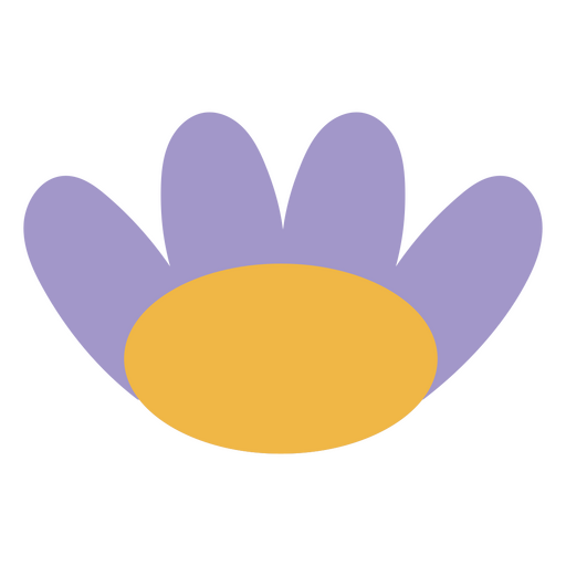 Purple flower with yellow center PNG Design