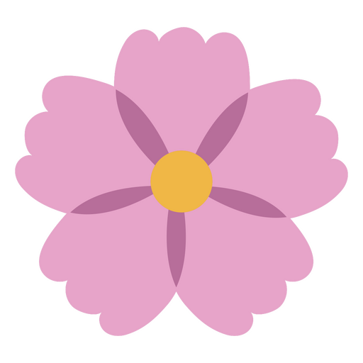 Pink flower with yellow center PNG Design