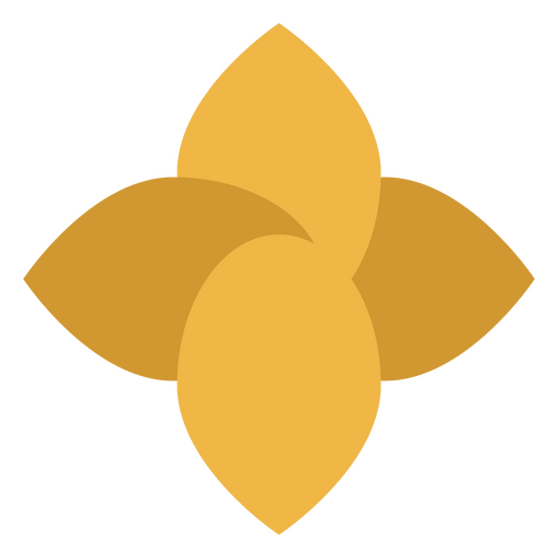 Four-petalled yellow flower PNG Design