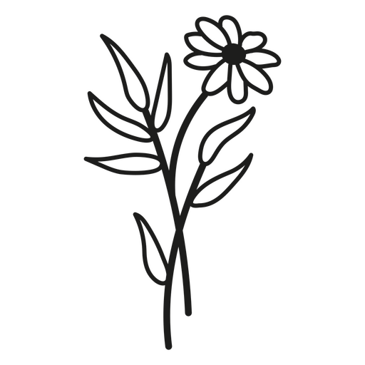 Black daisy flower design PNG Design