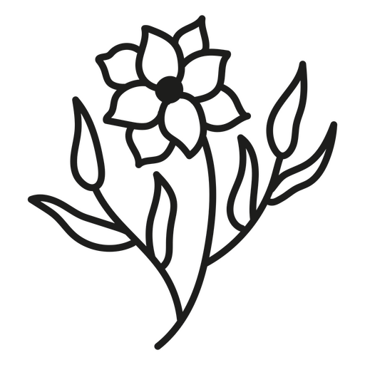 Design de ilustração floral estilizado Desenho PNG
