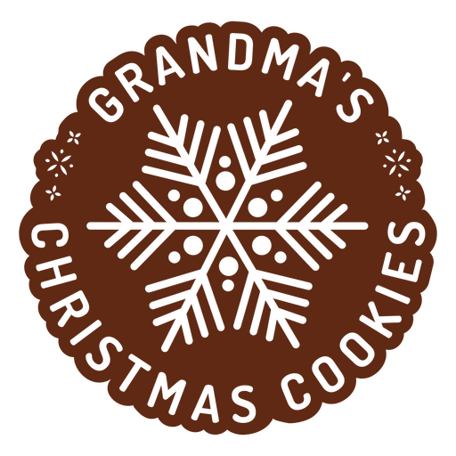 Diseño de copo de nieve de galletas navideñas de la abuela. Diseño PNG