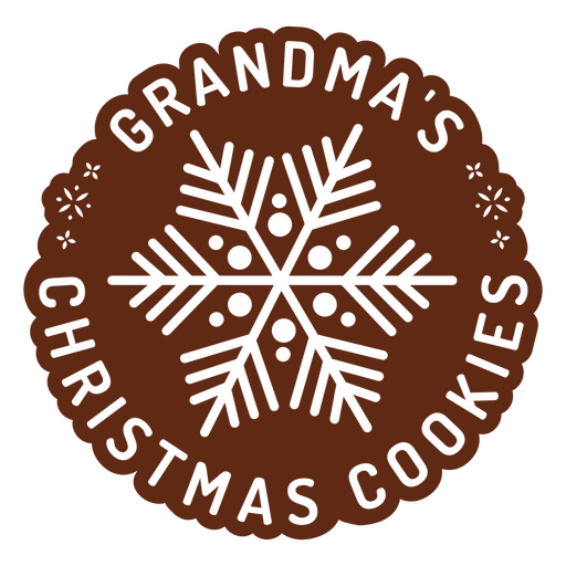 Grandma's christmas cookies snowflake design PNG Design