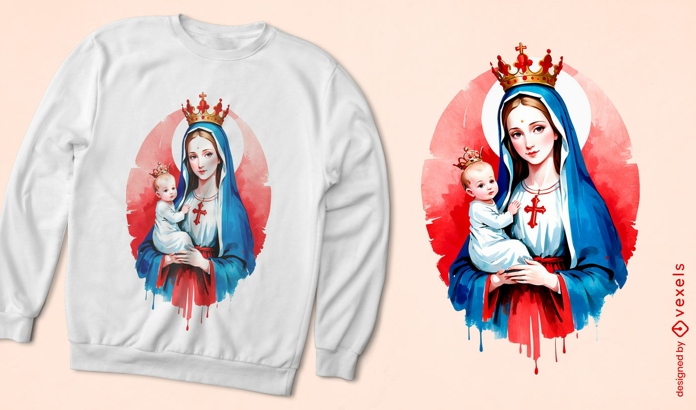 Diseño de camiseta acuarela Santa María.