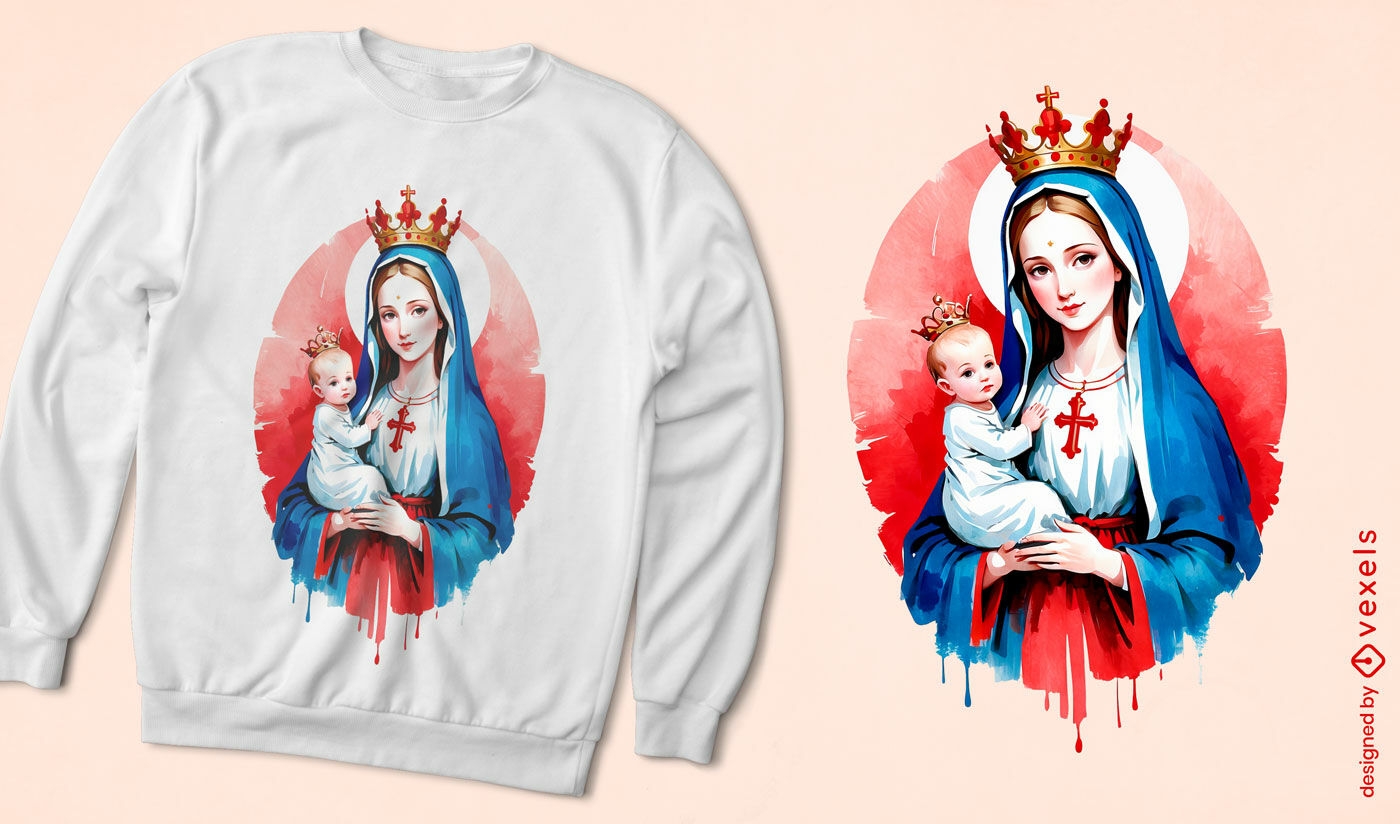 Watercolor Saint Mary t-shirt design
