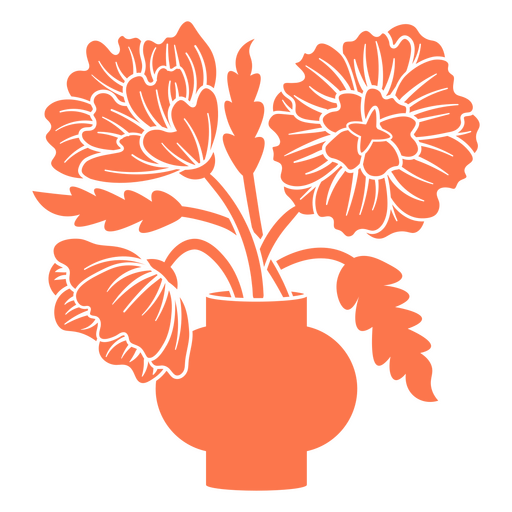 Lebendige Blumenvase-Illustration PNG-Design