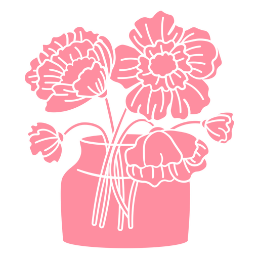 Elegante Blumenvase-Illustration PNG-Design
