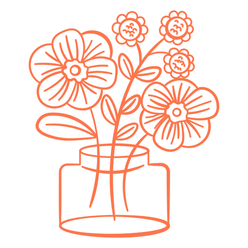 Blumenvase aus klarem Glas  PNG-Design