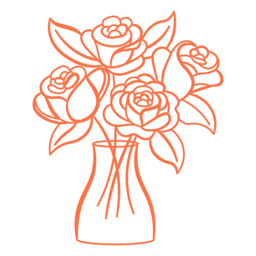 Stilvolles Rosenstrauß-Strichzeichnungsdesign PNG-Design