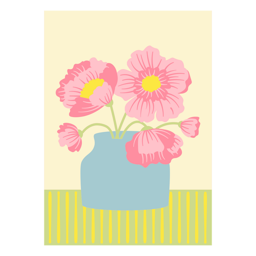 Pink and blue flower PNG Design