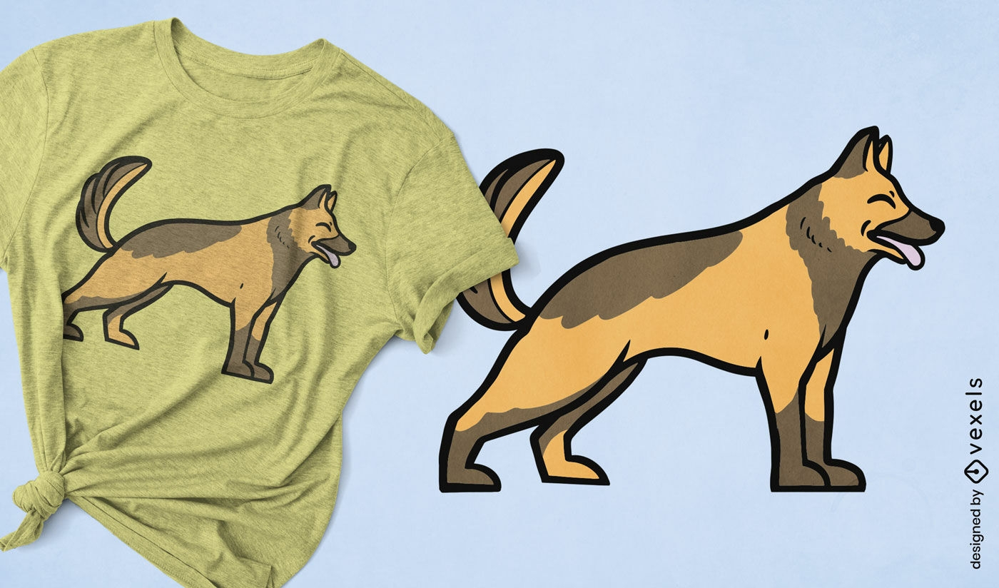 Stehendes T-Shirt-Design mit deutschem Sch?ferhund
