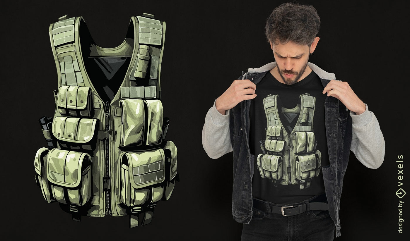 Tactical vest t-shirt design