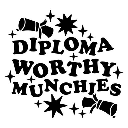 Design divertido para petiscos dignos de diploma Desenho PNG