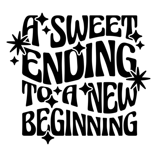 Design de citação inspiradora: um final doce para um novo começo Desenho PNG