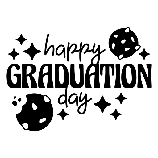 Design lúdico para o dia da formatura com estrelas e planetas Desenho PNG