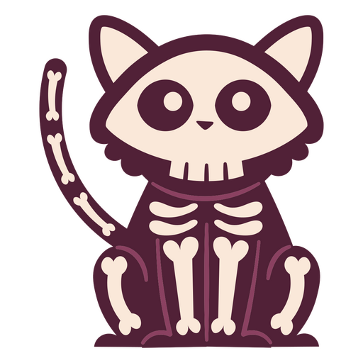 Gato esqueleto de Halloween Diseño PNG