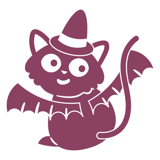 Morcego e chapéu roxos fofos Desenho PNG