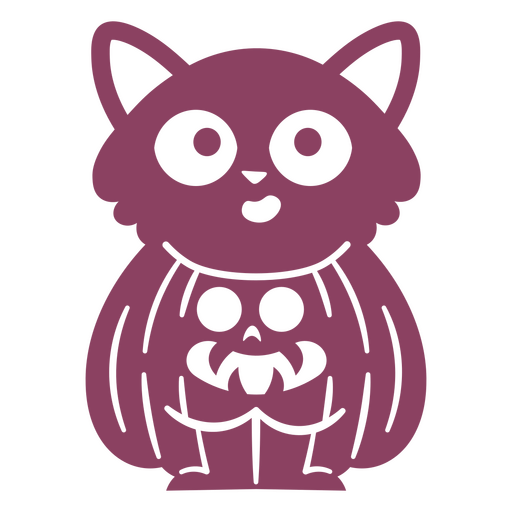 Cute purple cathalloween PNG Design