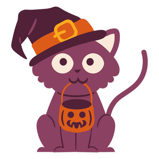 Whimsical halloween cat illustration PNG Design