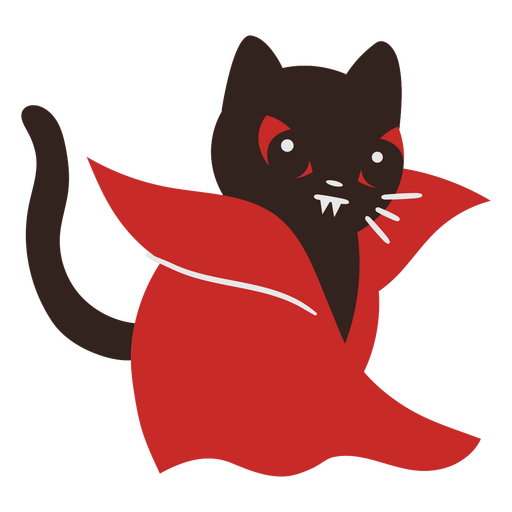 Cute feline vampire character design for apparel PNG Design