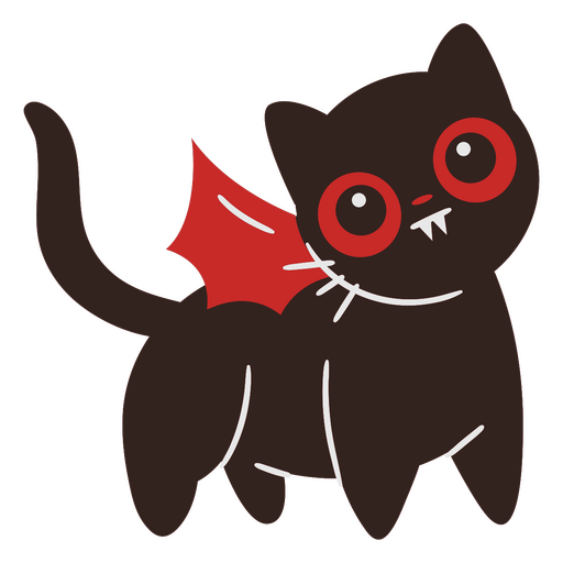 Cute black cat in vampire costume PNG Design