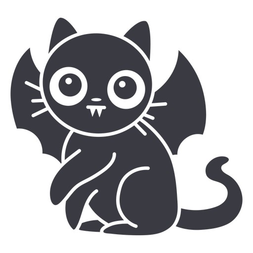 Linda ilustración de gato murciélago Diseño PNG