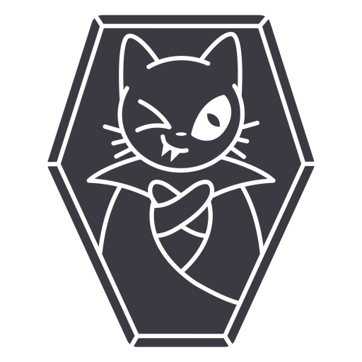 Design fofo de gato vampiro Desenho PNG