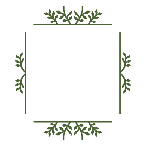 Design decorativo de borda de folha verde Desenho PNG