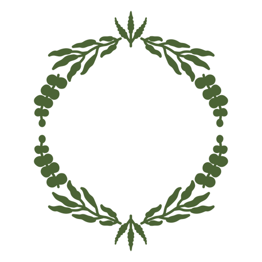 Green laurel wreath stroke PNG Design